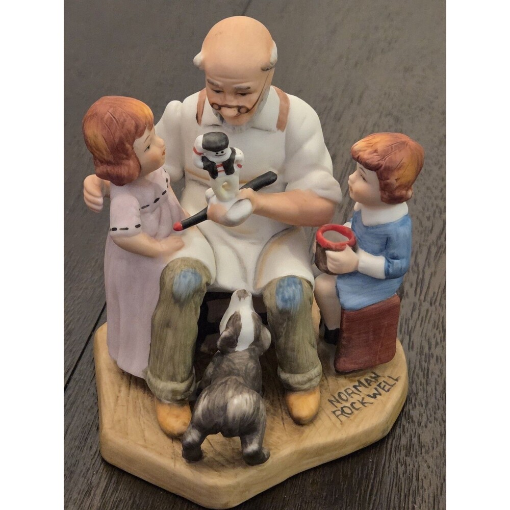 1982 Vintage Norman Rockwell The Toy Maker porcelain Figurine collectors Item